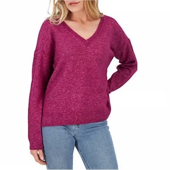 Lucky Brand Fuchsia V-neck Sweater Small Petite - Picture 14 of 14